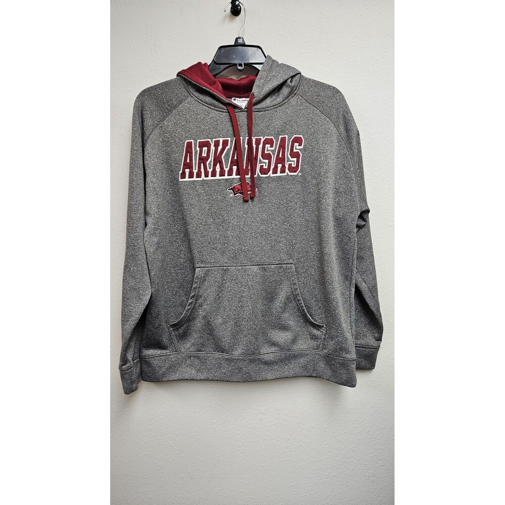 Arkansas Razorbacks Hoodie Mens L NCAA Football Pullover Sweatshirt Champion